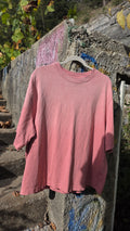 Distressed pink blank tee. Size mddium, baggy fit