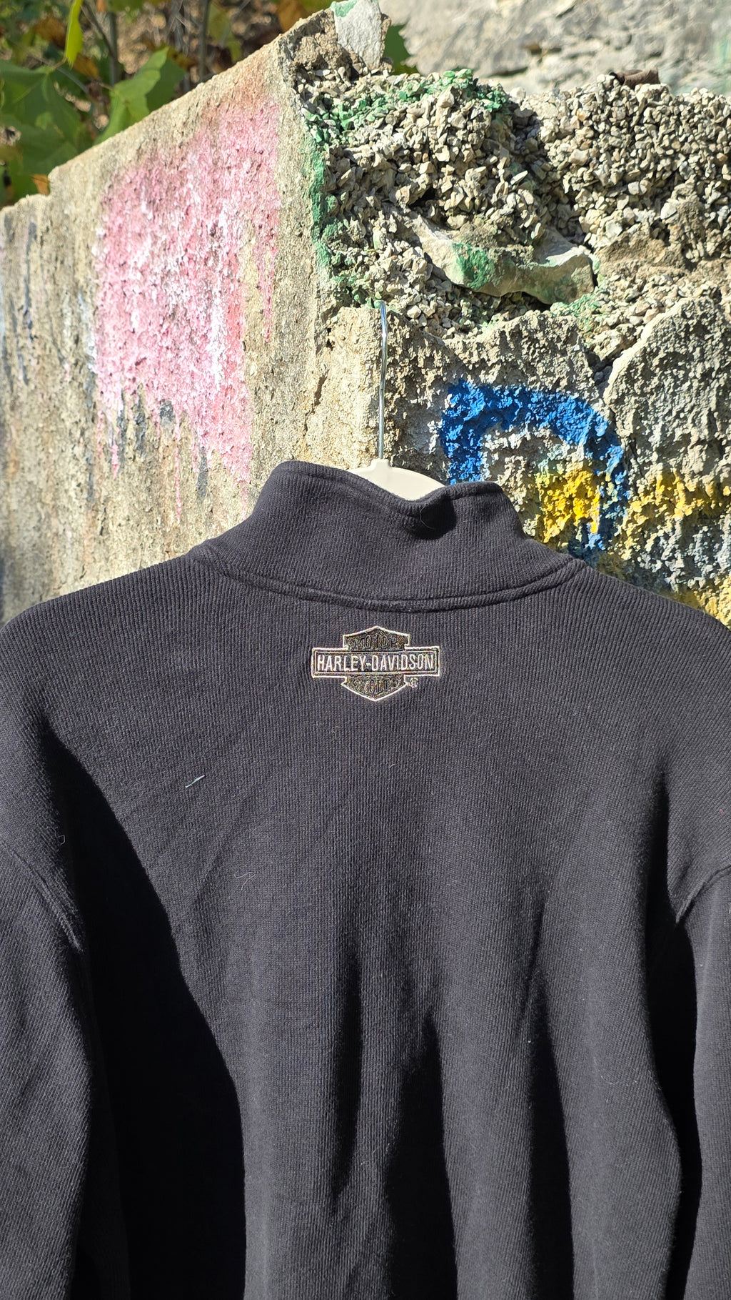 Harley Davidson striped long-sleeved crew neck. Size large